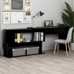 VIDAXL Bureau d'angle Noir 200x50x76 cm Bois d'ingenierie