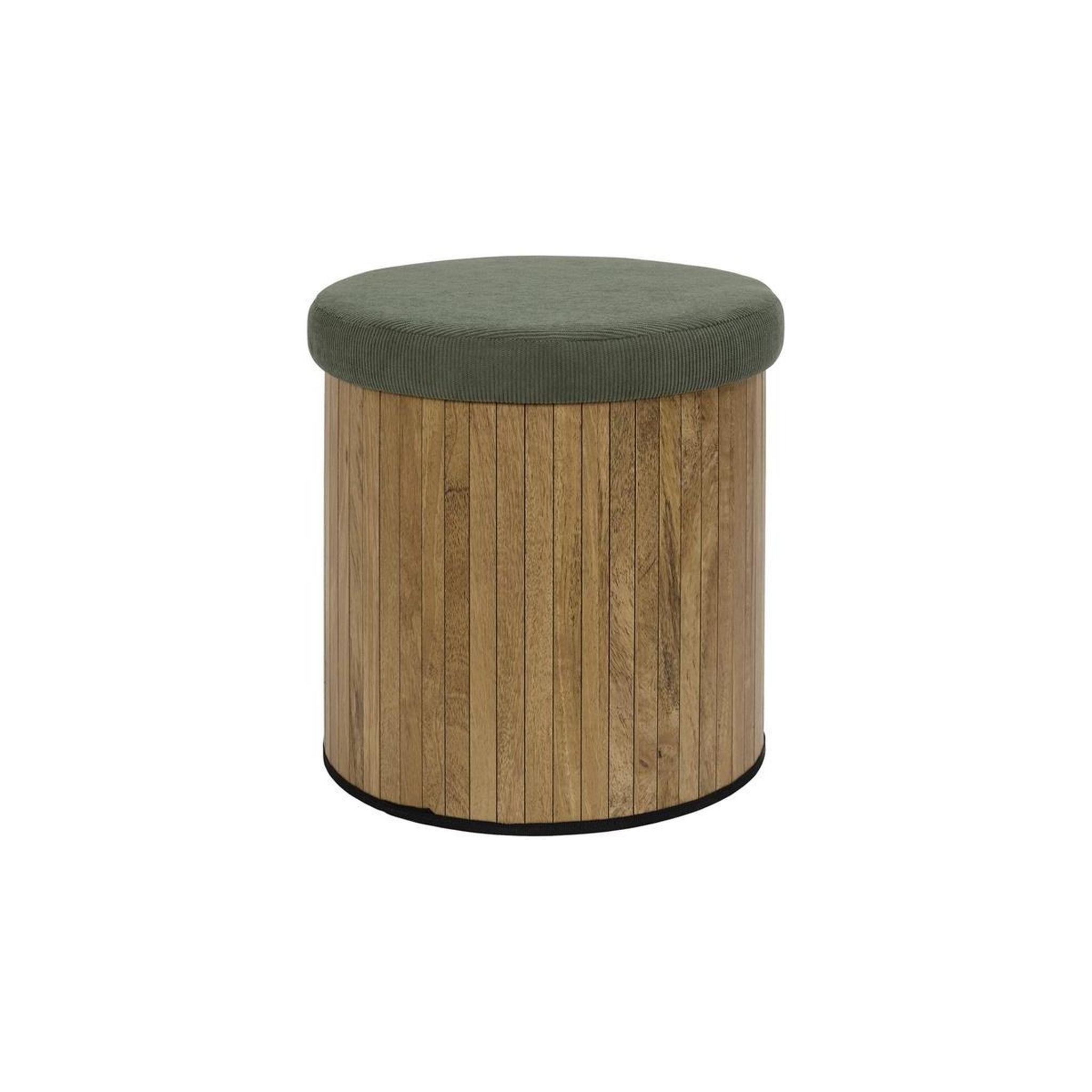 The Home Deco Factory Pouf coffre pliable  jules  38cm vert