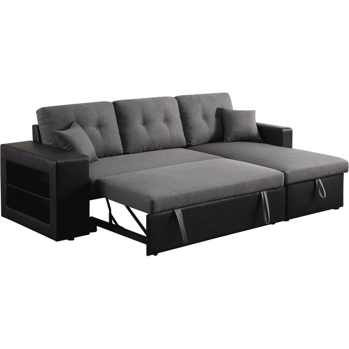 Habitat et Jardin Canapé d'angle convertible/réversible  Axel  - 3 places - Noir/Gris