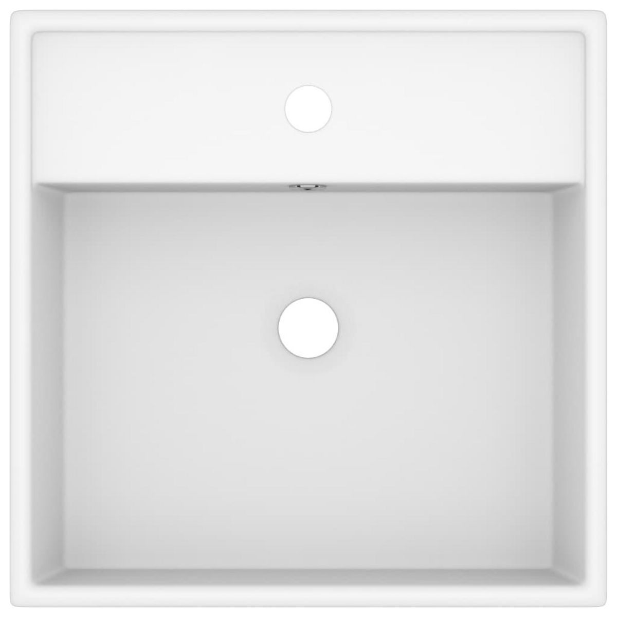 VIDAXL Lavabo carre de luxe a trop-plein Blanc mat 41x41 cm Ceramique