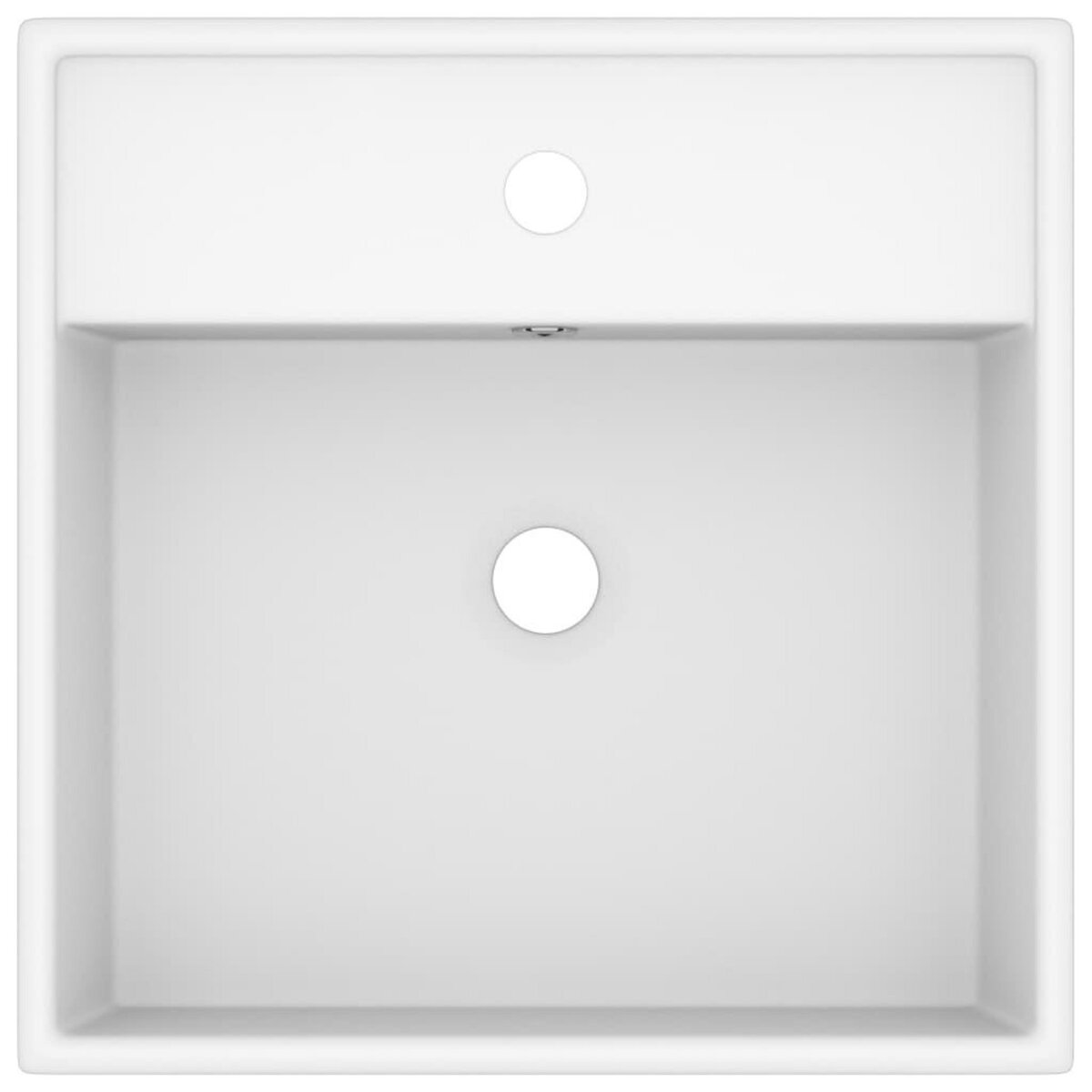 VIDAXL Lavabo carre de luxe a trop-plein Blanc mat 41x41 cm Ceramique