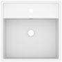 Voir la diapositive 3 : VIDAXL Lavabo carre de luxe a trop-plein Blanc mat 41x41 cm Ceramique