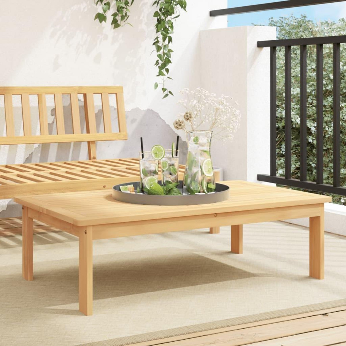 VIDAXL Table de jardin 100x60x30 cm bois d'acacia solide