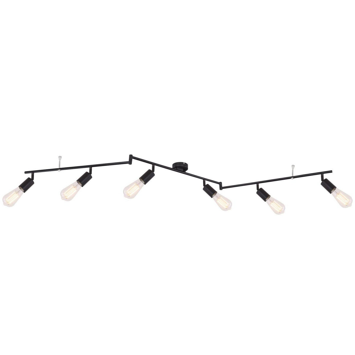 GLOBO Spot plafonnier design métal Martha - 6 Ampoules - Noir