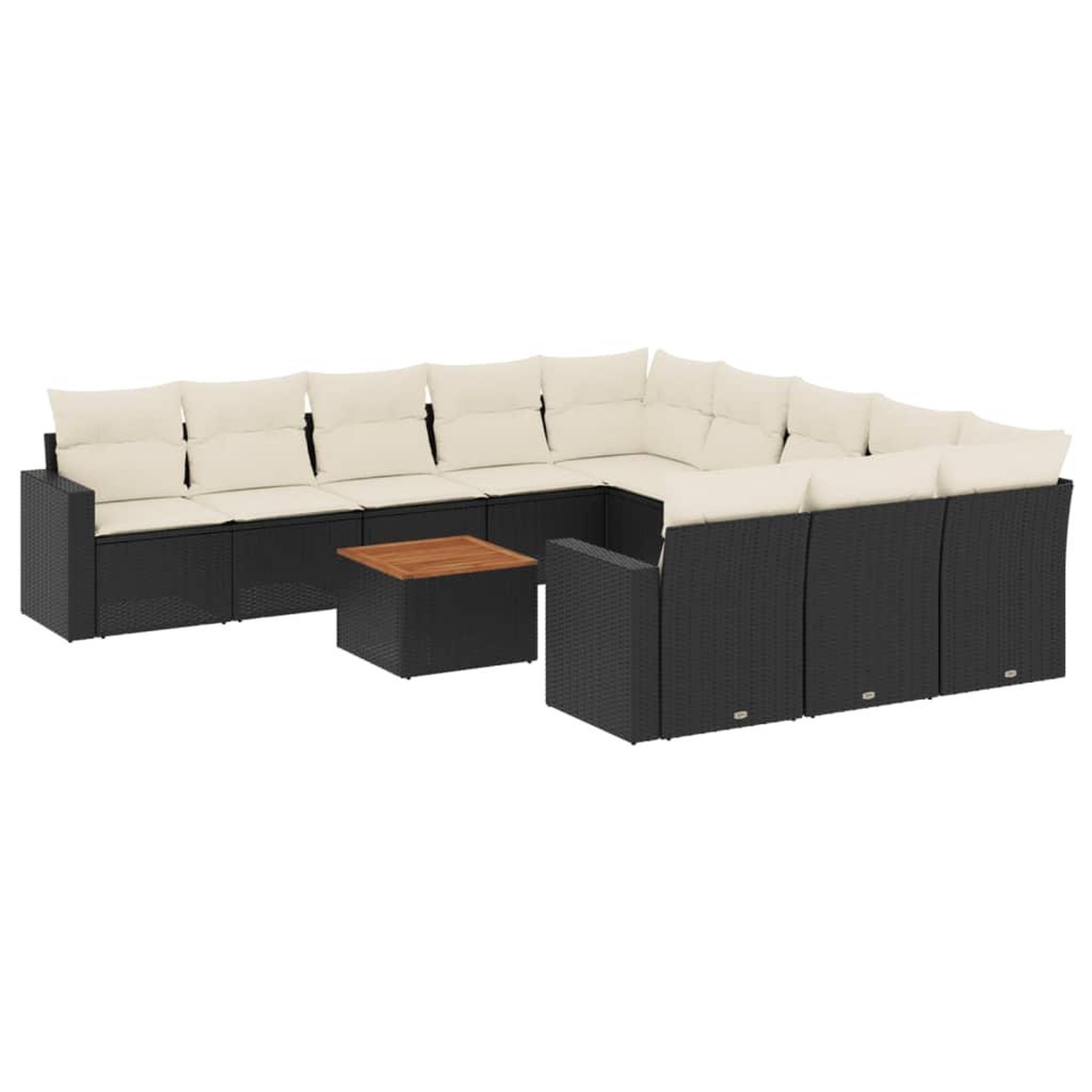 Voir la diapositive 2 : VIDAXL Salon de jardin 12 pcs avec coussins noir resine tressee