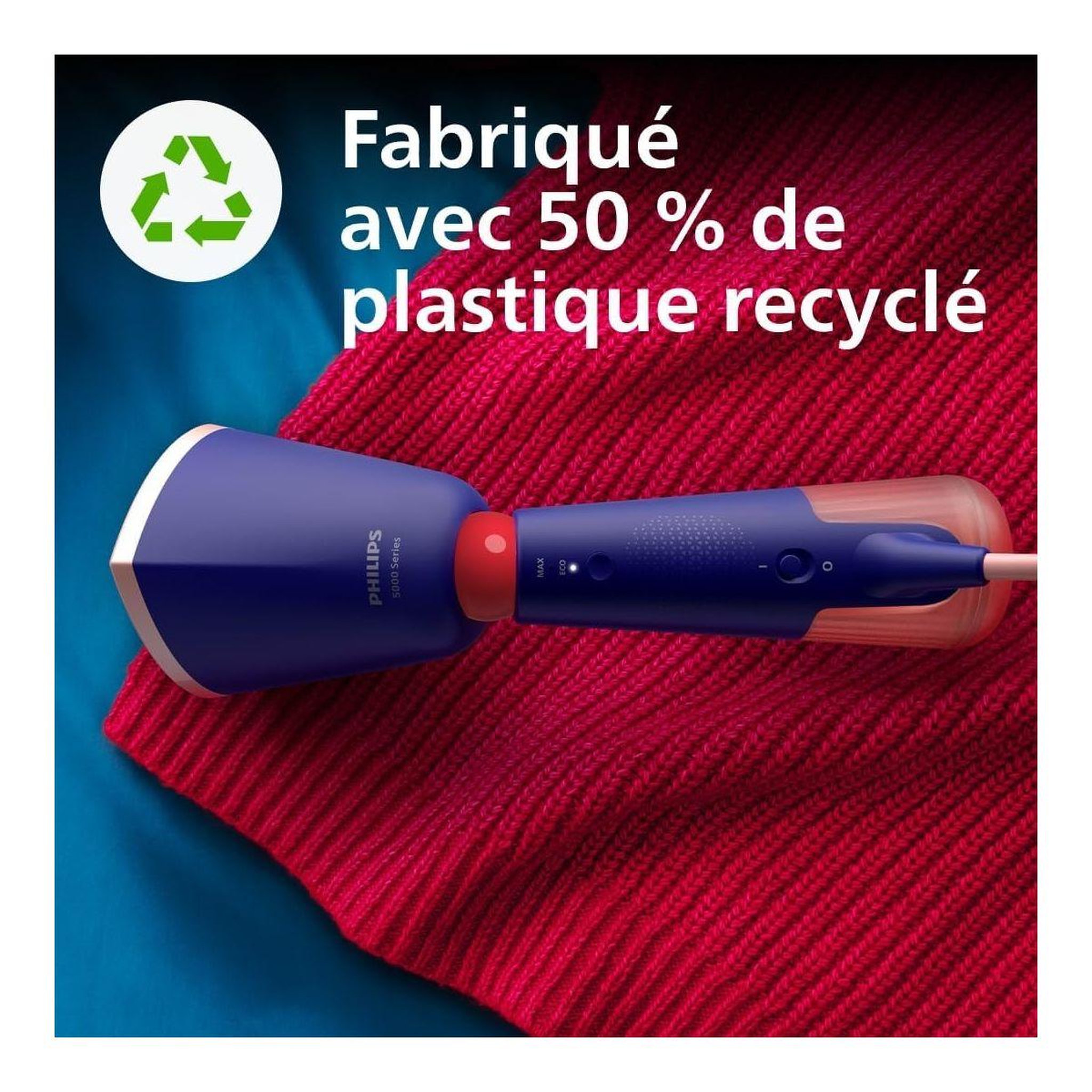 Voir la diapositive 5 : Philips Défroisseur vapeur STH5030/20 Steamer Série 5000 Violet, 35 sec*, 1300W + 2 accessoires