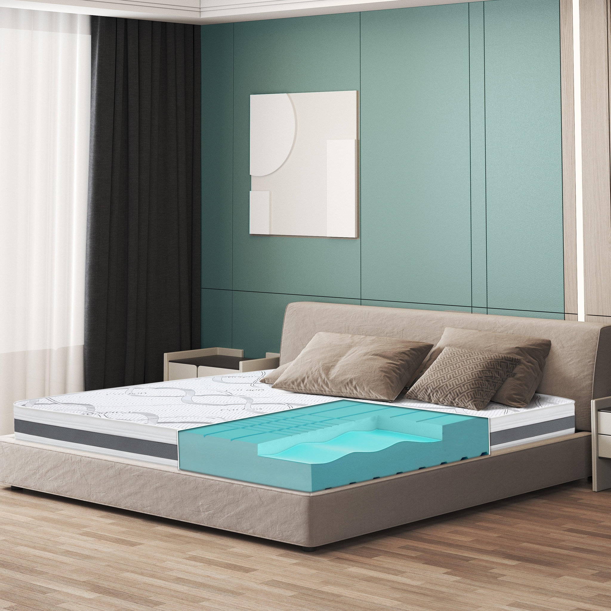 Voir la diapositive 1 : THE WHITE STONE Matelas 70 x 140 Hypoallergénique | Hauteur 16 cm | Propriétés orthopédiques et automodelantes | Produit en Italie
