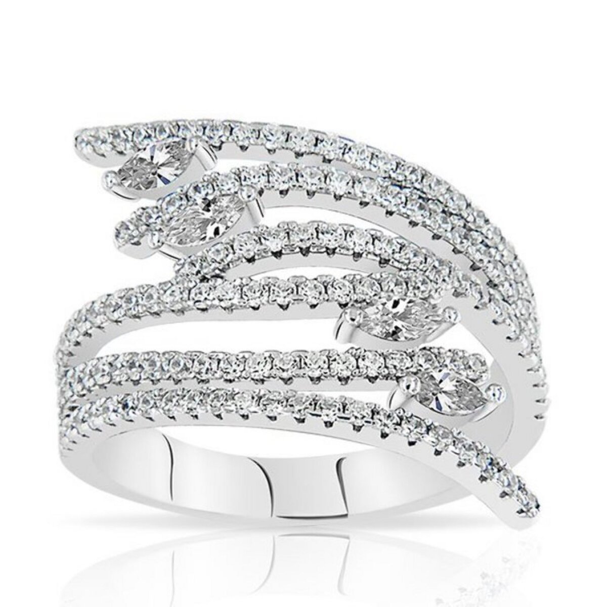 PLANETYS Bague Argent 925 1000 Oxydes de Zirconium Marquise pas