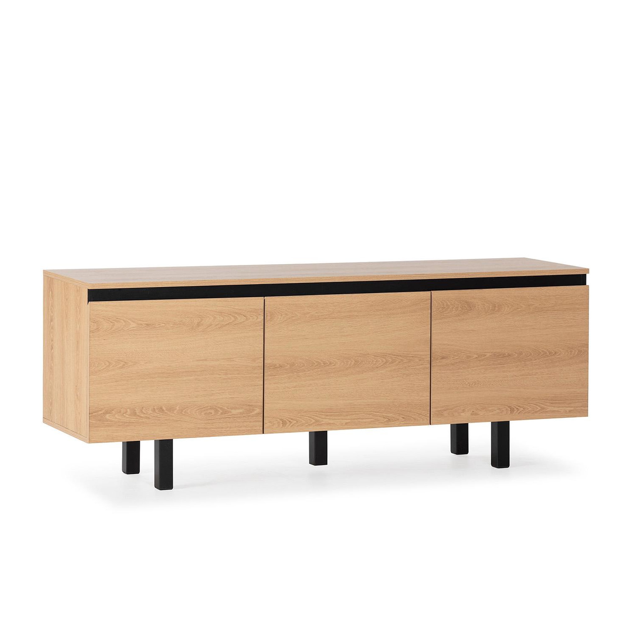 Voir la diapositive 1 : VS VENTA-STOCK Meuble TV Molina 3 portes couleur chêne