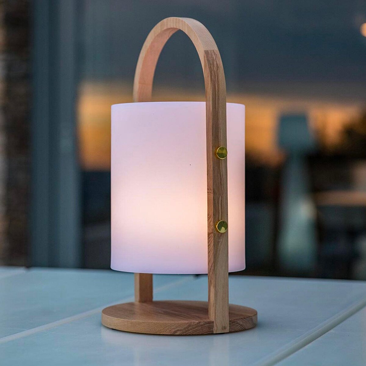 Lumisky Lanterne sans fil LED WOODY Bois Bois H37CM