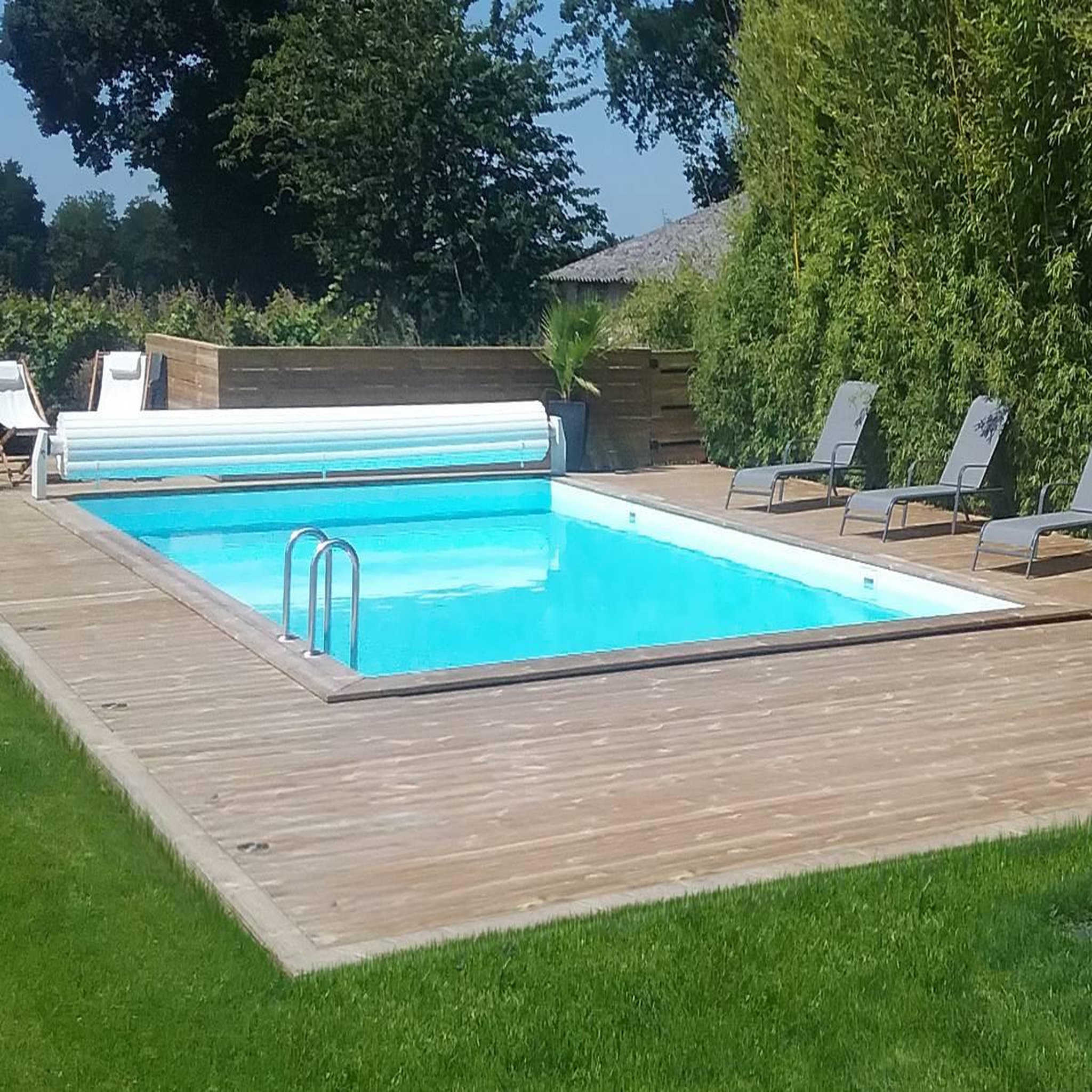 Habitat et Jardin Piscine bois en kit rectangle  oceano   - 9.20 x 5.20 x 1.44 m