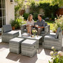Voir la diapositive 6 : OUTSUNNY Salon de Jardin 6 personnes 6 pièces encastrable résine coussins déhoussables gris