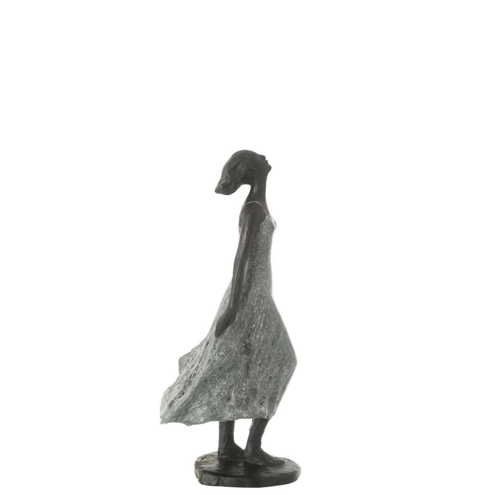Voir la diapositive 3 : J-LINE Statuette fille en résine  ciel  38cm gris