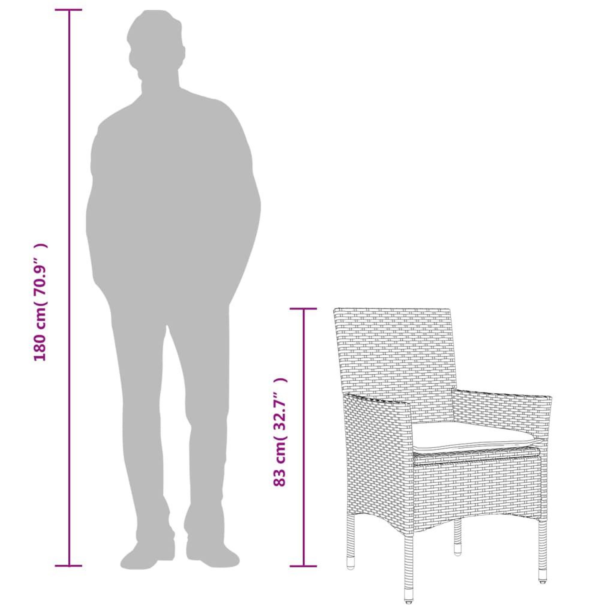 Voir la diapositive 6 : VIDAXL Chaises de jardin avec coussins lot de 2 noir resine tressee