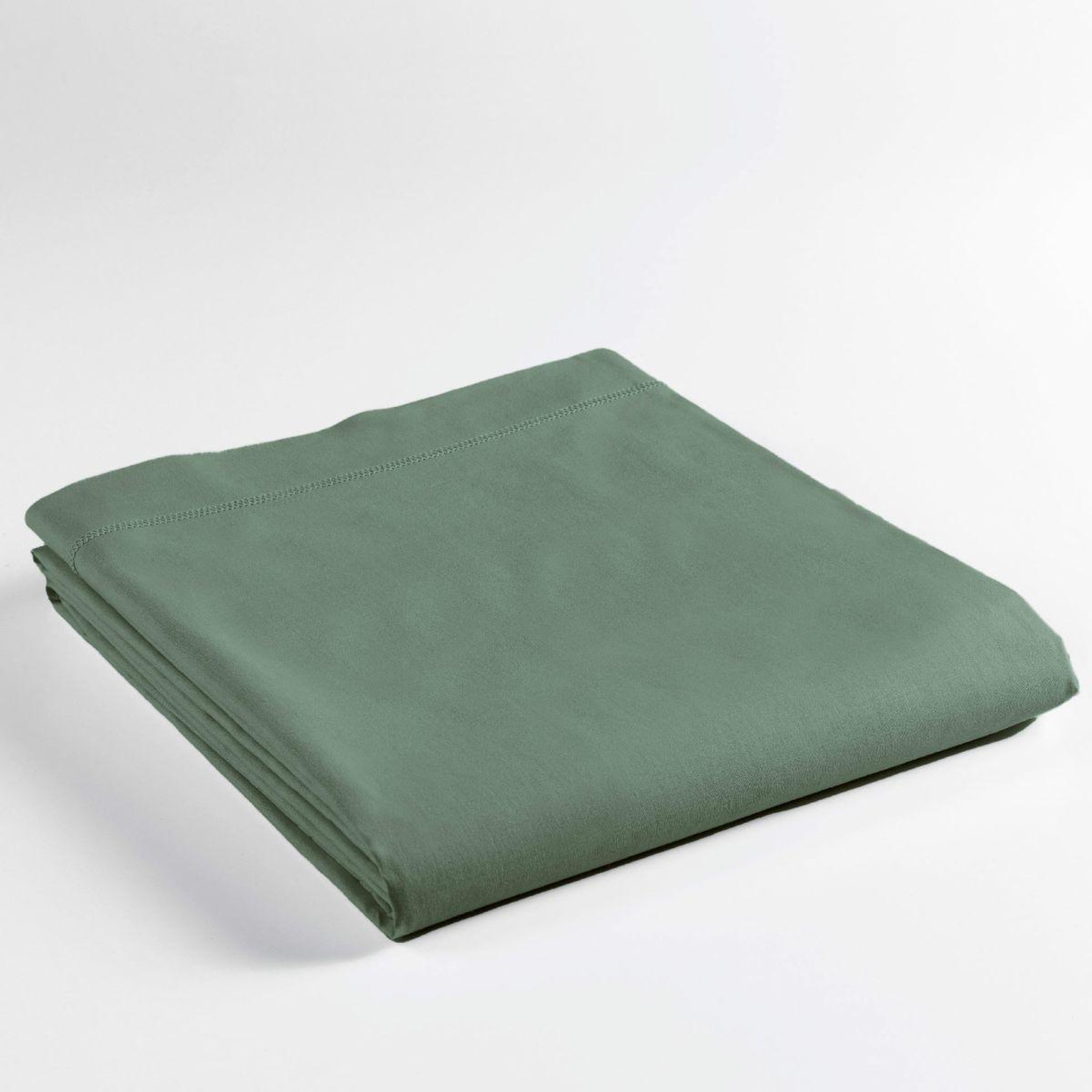Voir la diapositive 3 : Douceur d'Intérieur Drap plat  lina  180x290cm vert cèdre