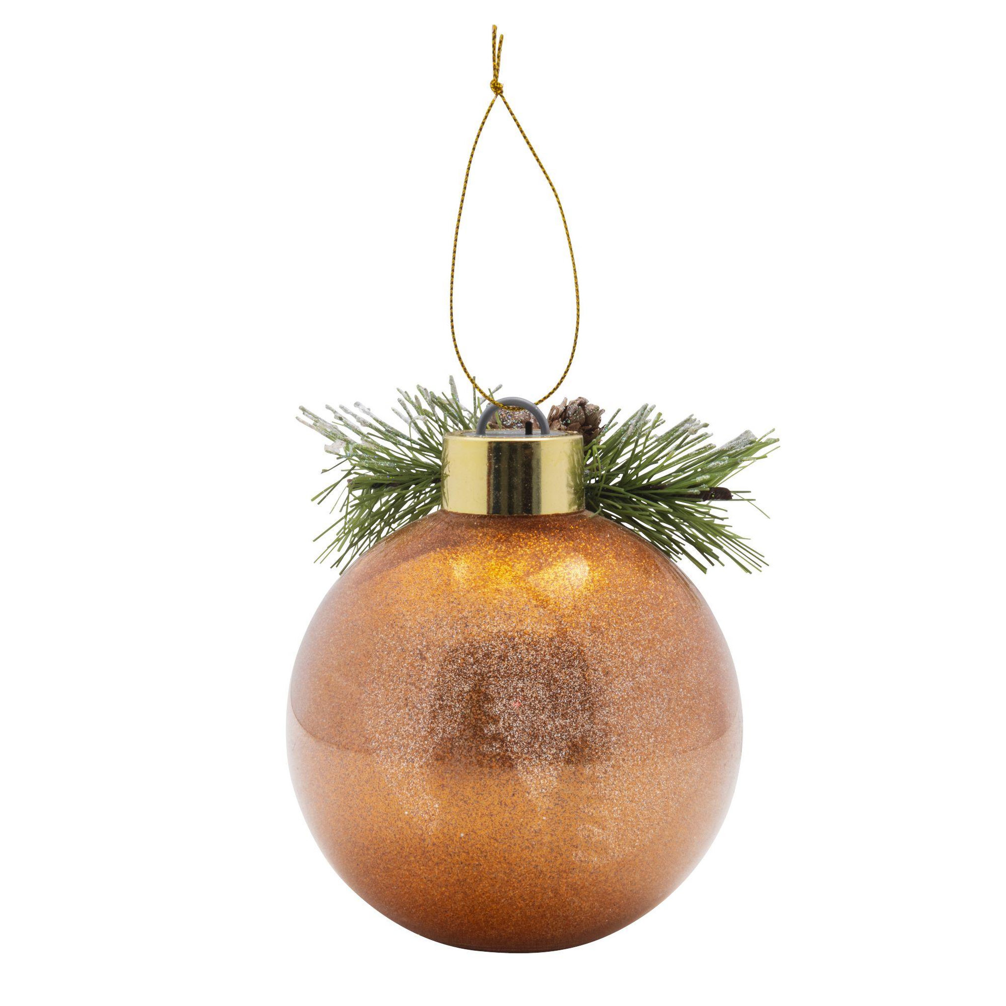 Voir la diapositive 2 : WERKAPRO Boule Papa Noël lumineuse orange