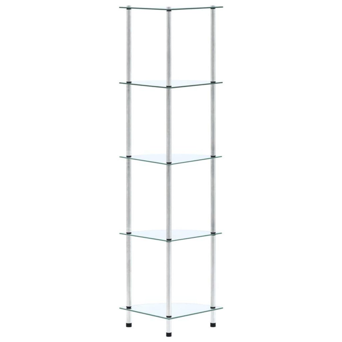 VIDAXL Etagere 5 niveaux Transparent 30x30x130 cm Verre trempe