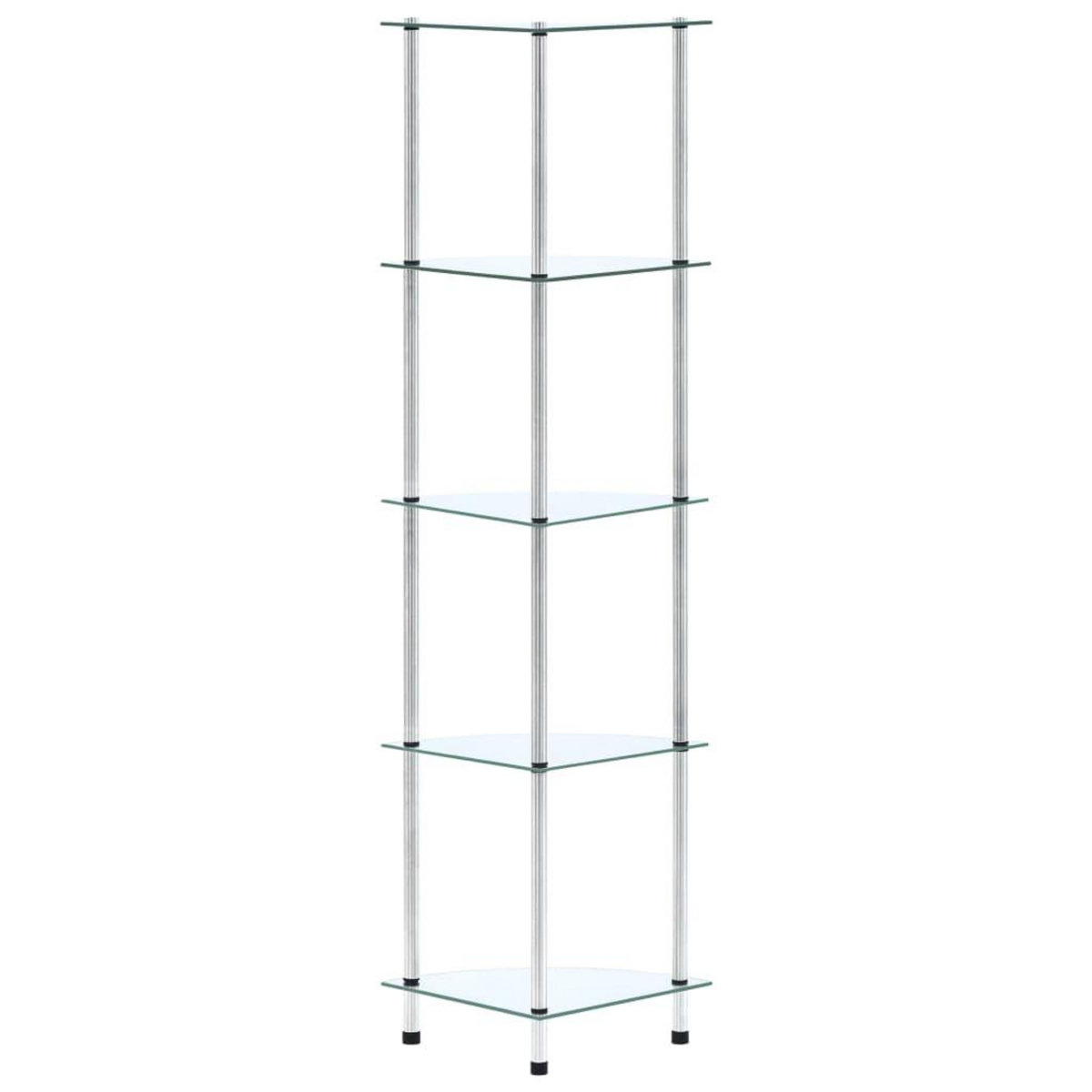VIDAXL Etagere 5 niveaux Transparent 30x30x130 cm Verre trempe