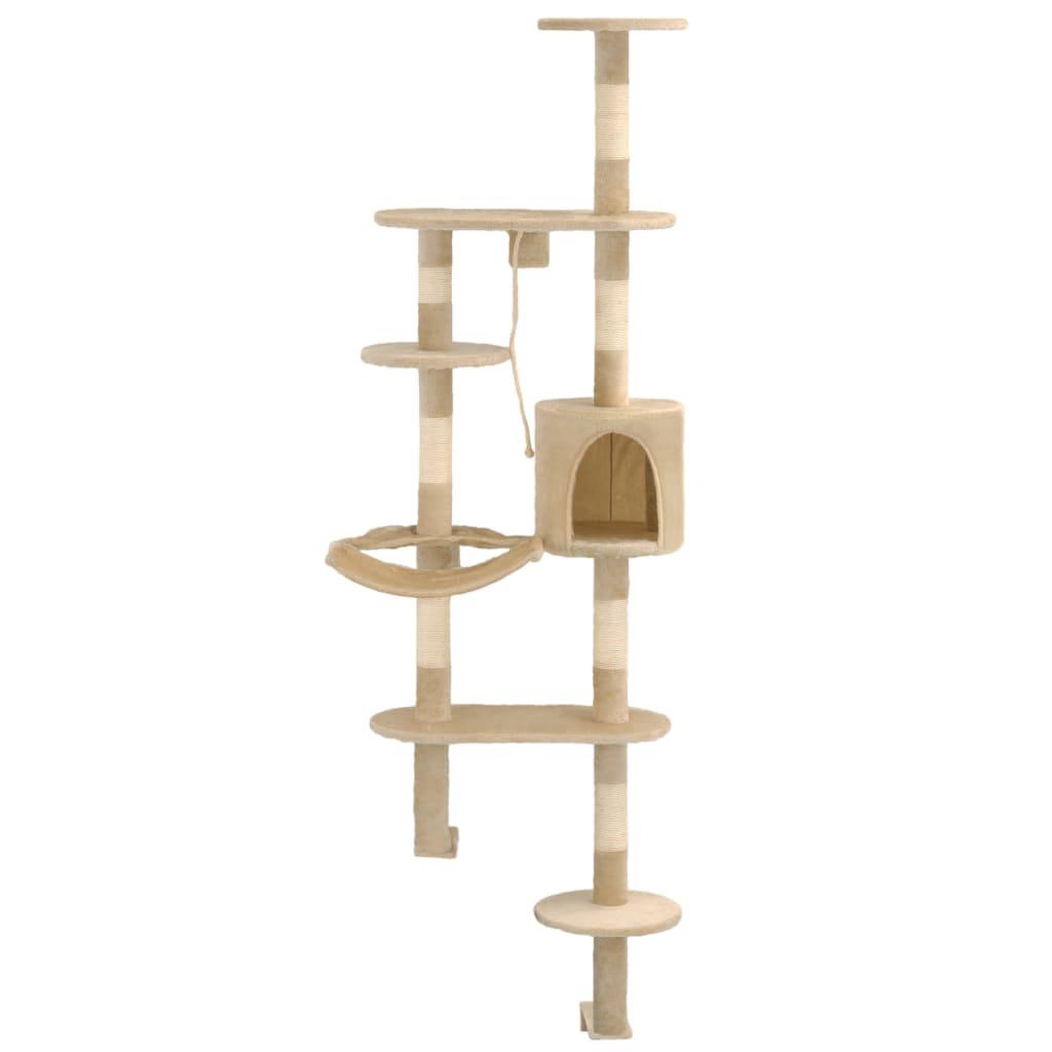 Voir la diapositive 2 : VIDAXL Arbre a chat avec griffoirs en sisal Montage mural 194 cm Beige