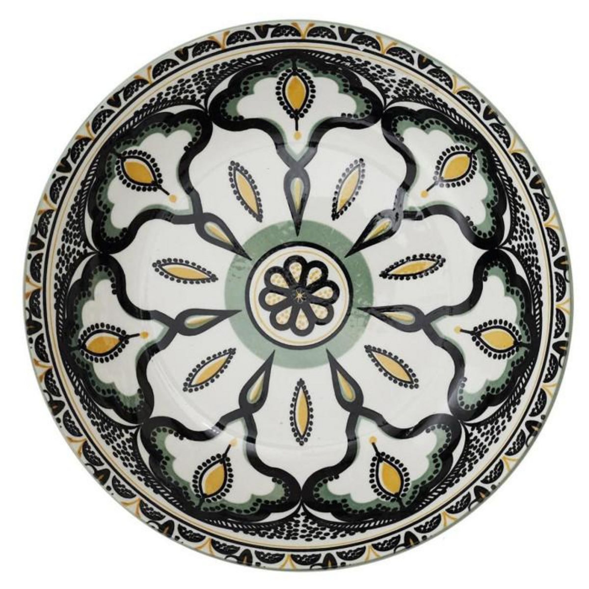 Paris Prix Lot de 6 Assiettes Creuses  Mandala  20cm Vert