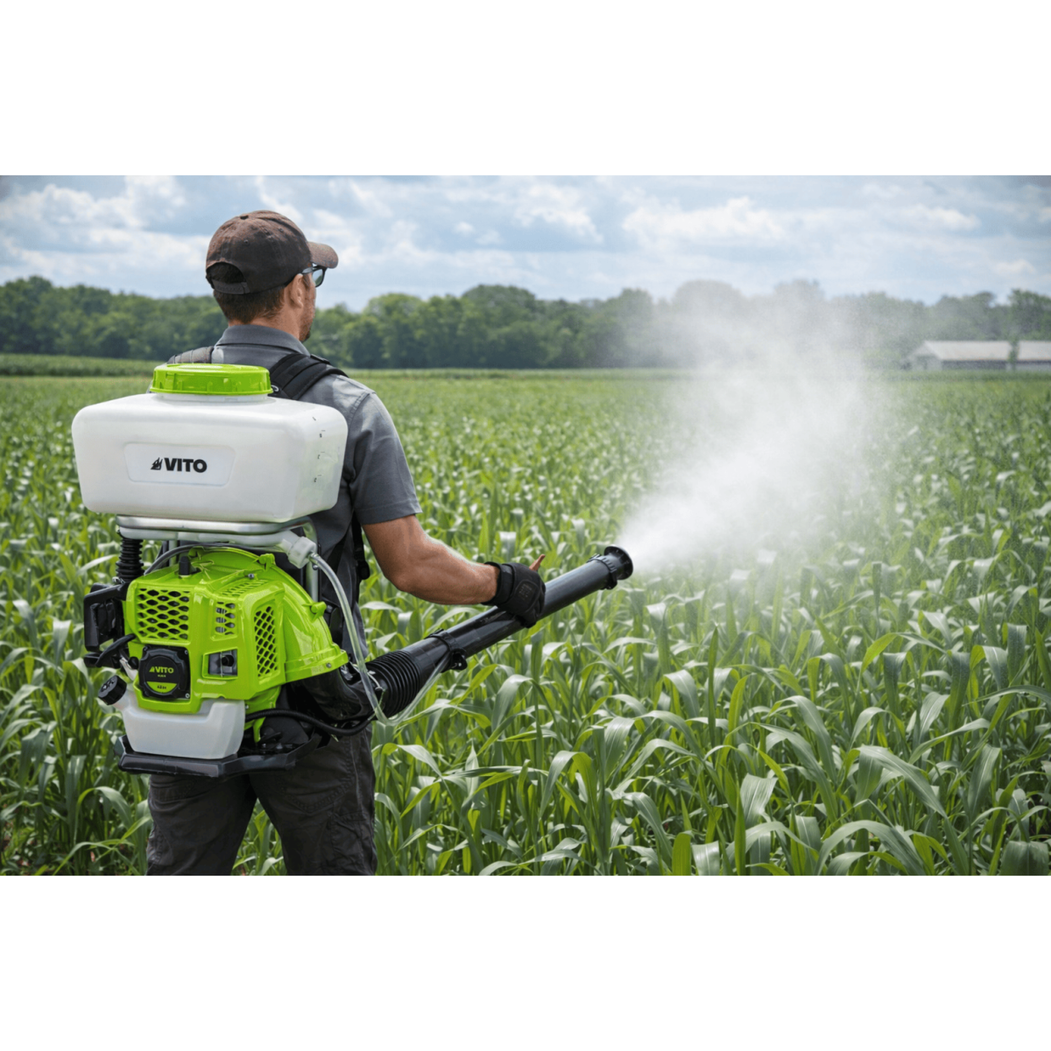 Voir la diapositive 3 : VITO Pulvérisateur thermique atomiseur 14l - 2t 43 cc - pulvérisateur poudres & liquides portée 12m - jardinage, agriculture vito