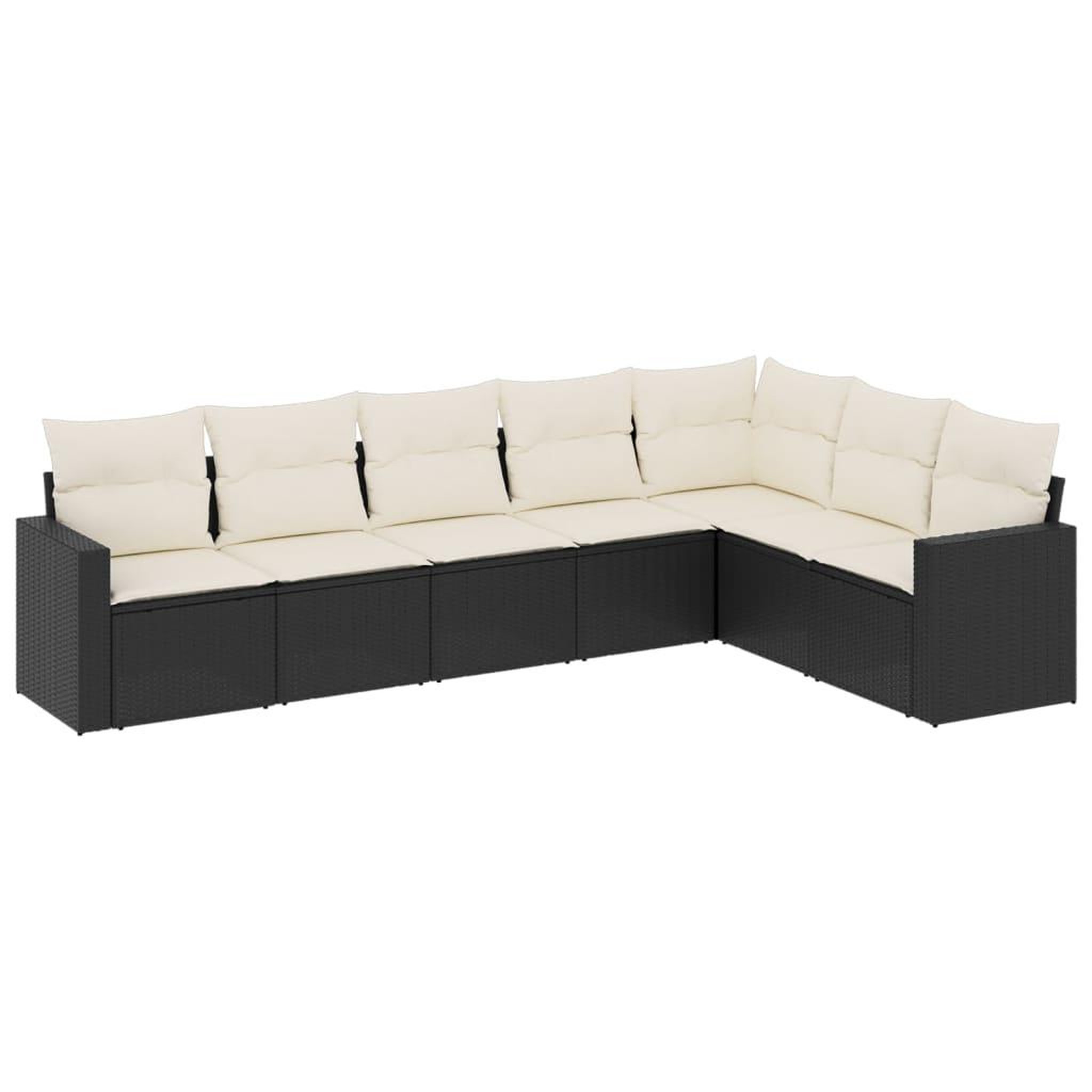 Voir la diapositive 2 : VIDAXL Salon de jardin 7 pcs avec coussins noir resine tressee