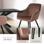 Voir la diapositive 4 : tectake Chaise style scandinave rembourrée aspect velours brun-noir
