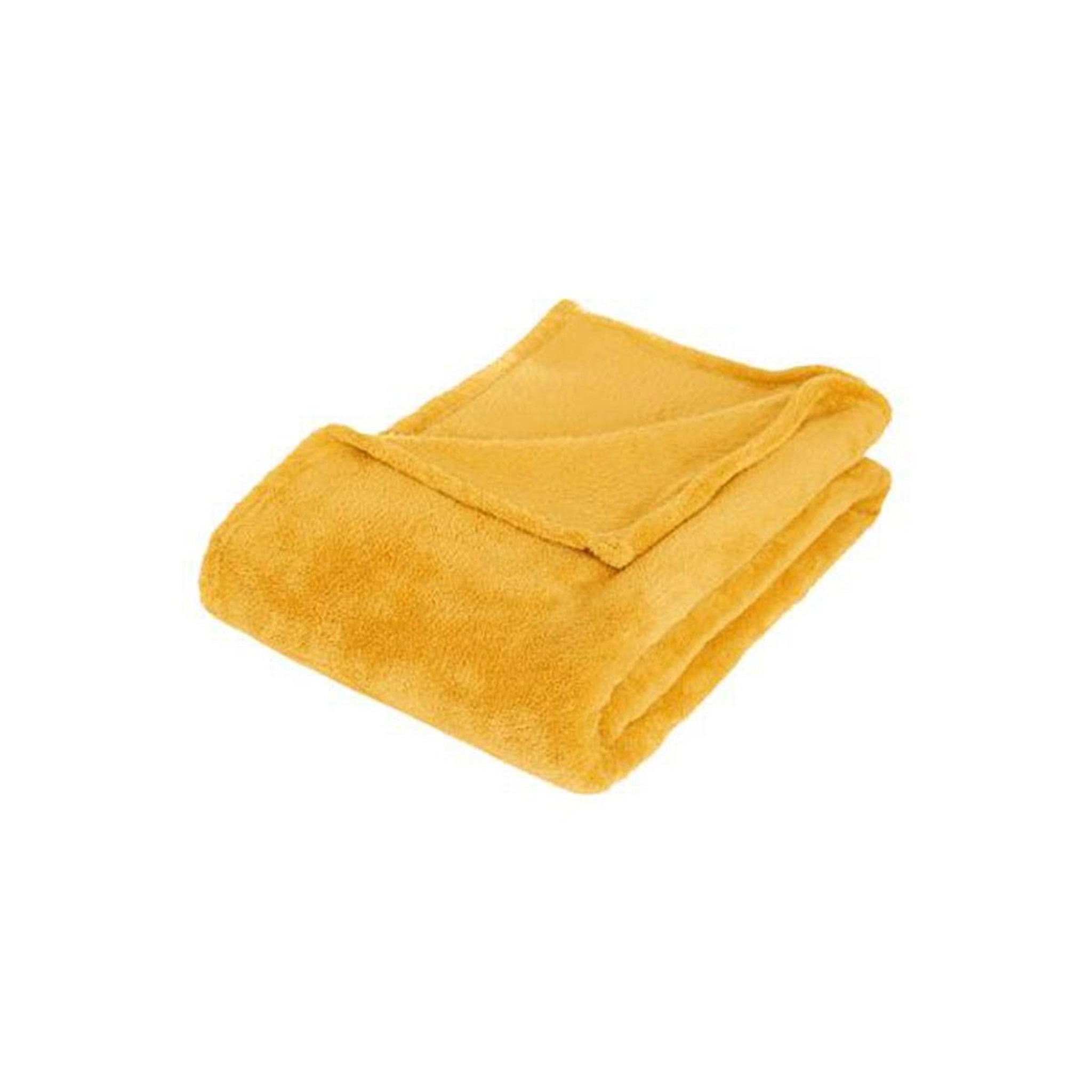 Voir la diapositive 1 : ATMOSPHERA Plaid uni microfibre  kiesa  130x180cm ocre