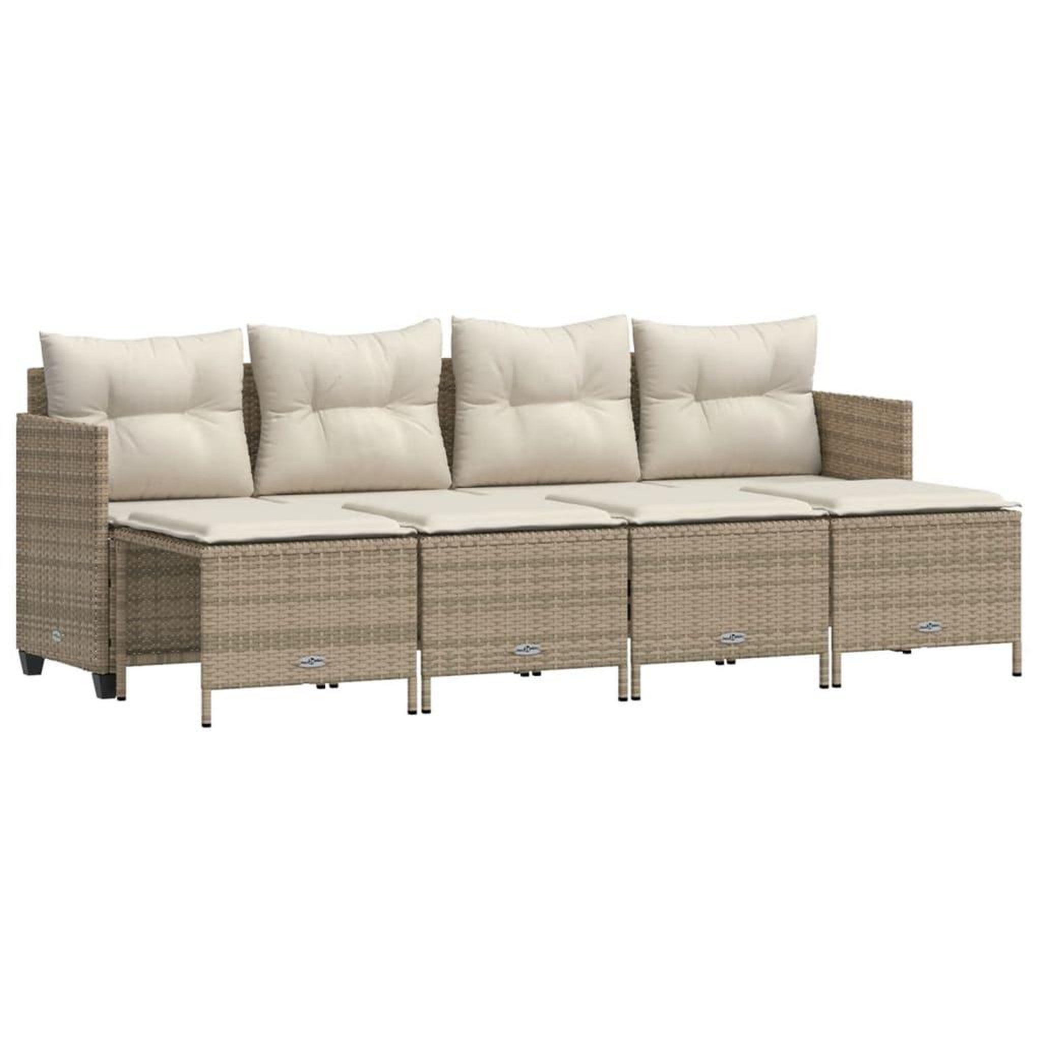 Voir la diapositive 2 : VIDAXL Salon de jardin avec coussins 5 pcs beige resine tressee