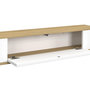 Voir la diapositive 6 : ID MARKET Etagère murale console d'entrée LEORA 1 porte blanc et effet bois
