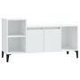 Voir la diapositive 2 : VIDAXL Meuble TV Blanc 100x35x55 cm Bois d'ingenierie