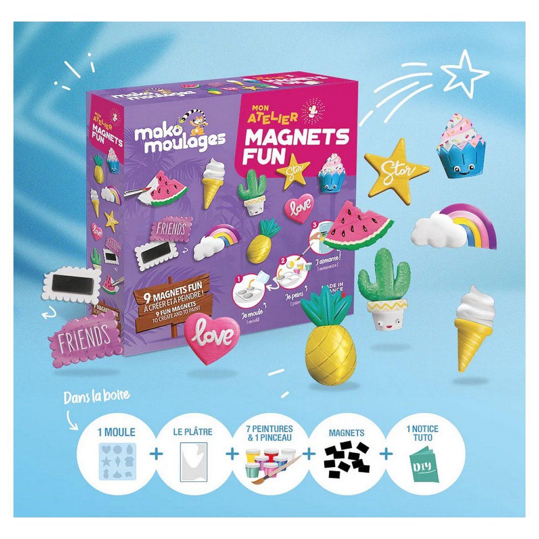 Voir la diapositive 2 : Mako Creations Atelier magnets fun - mako moulage