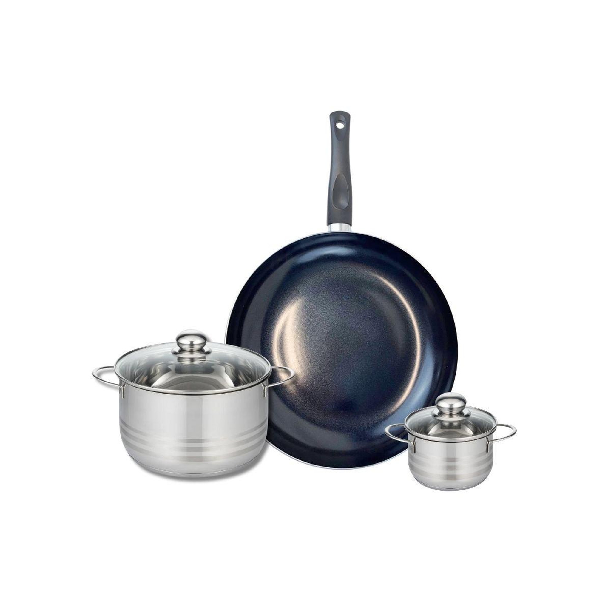 ELO Ensemble de 1 poêle de cuisson 32 cm et 2 faitouts 12 et 20 cm elo prima brillant