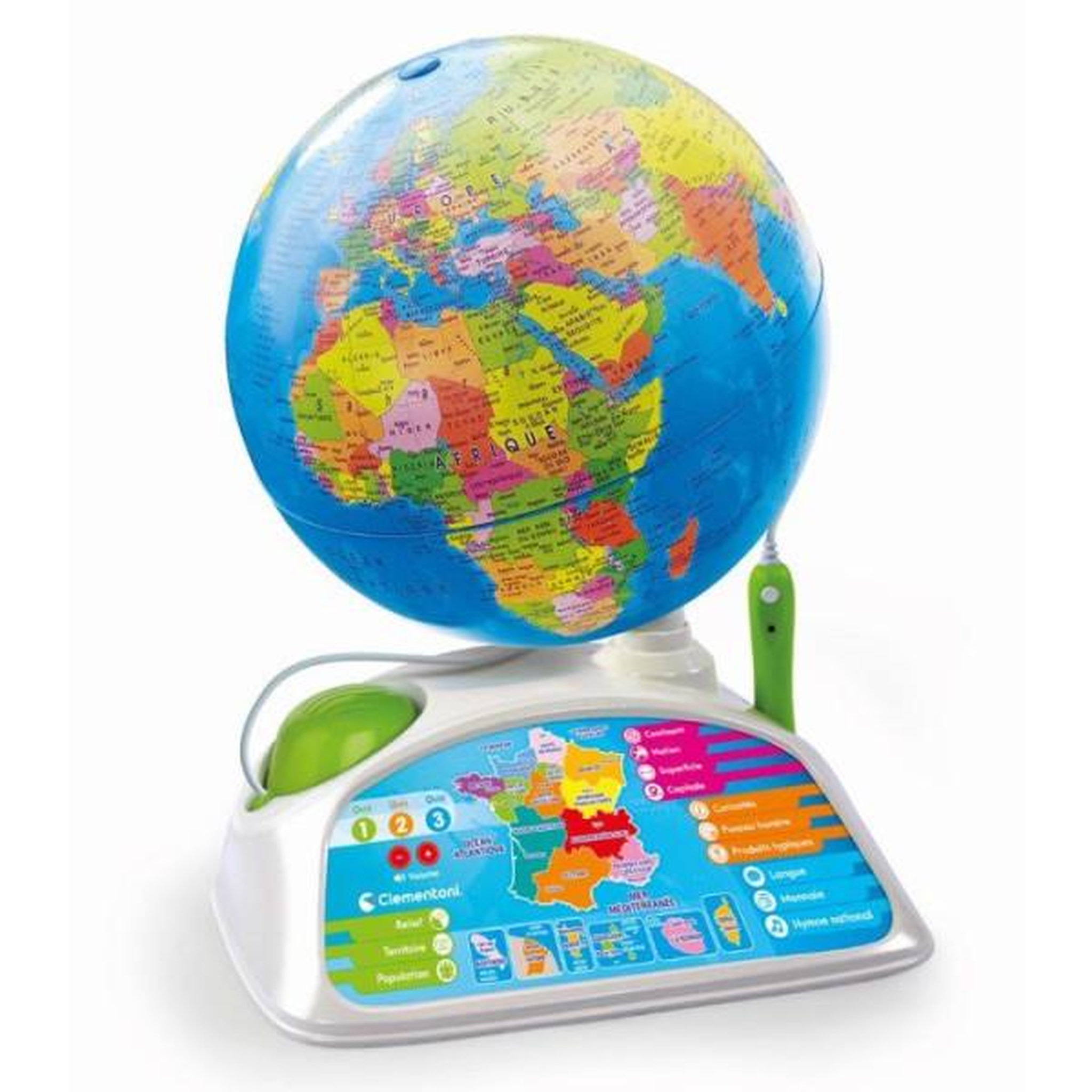 CLEMENTONI Exploraglobe - Réalité augmentée - Clementoni - Globe interactif - 500 questions - Voyage a travers le monde