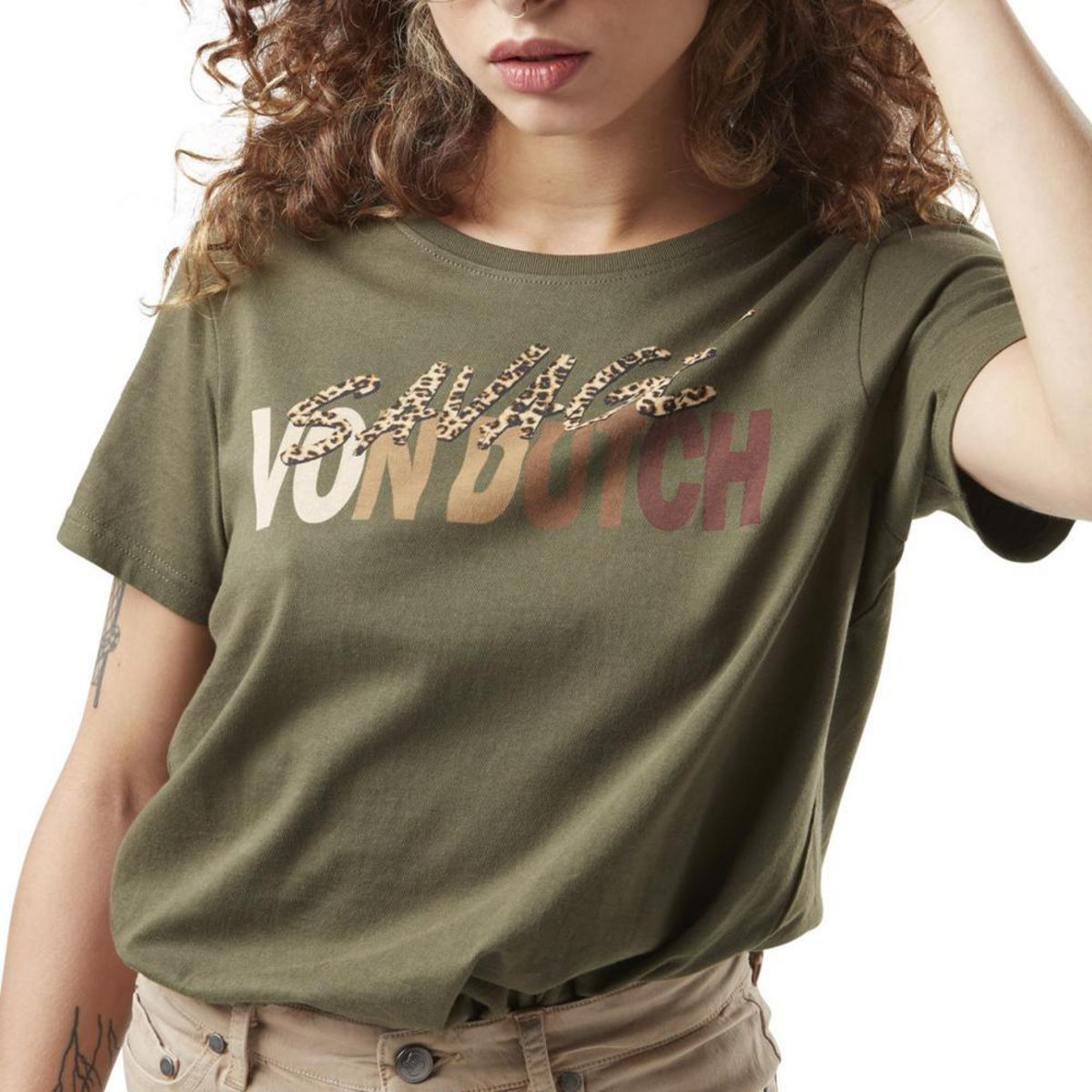 VON DUTCH T shirt  Femme Von Dutch Leopard