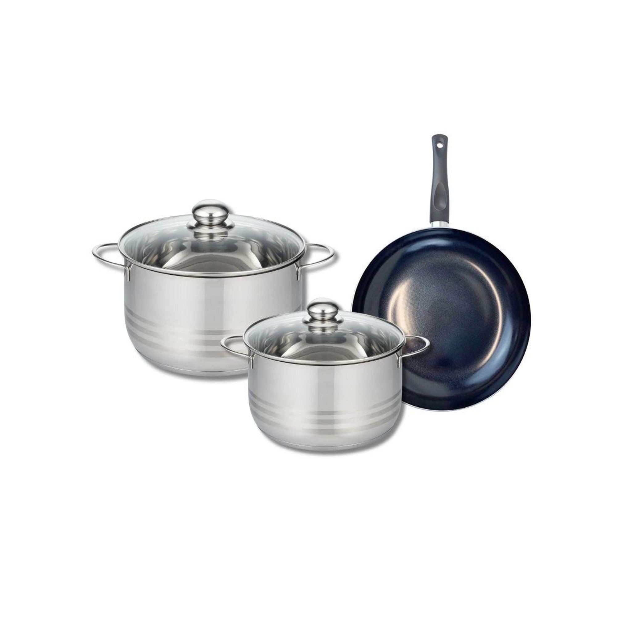 ELO Ensemble de 1 poêle de cuisson 24 cm et 2 faitouts 20 et 24 cm elo prima brillant