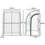 Voir la diapositive 3 : OUTSUNNY Serre de jardin adossée serre adossée dim. 1,43L x 1,18l x 2,12H m 2 portes zippées enroulables acier PVC transparent