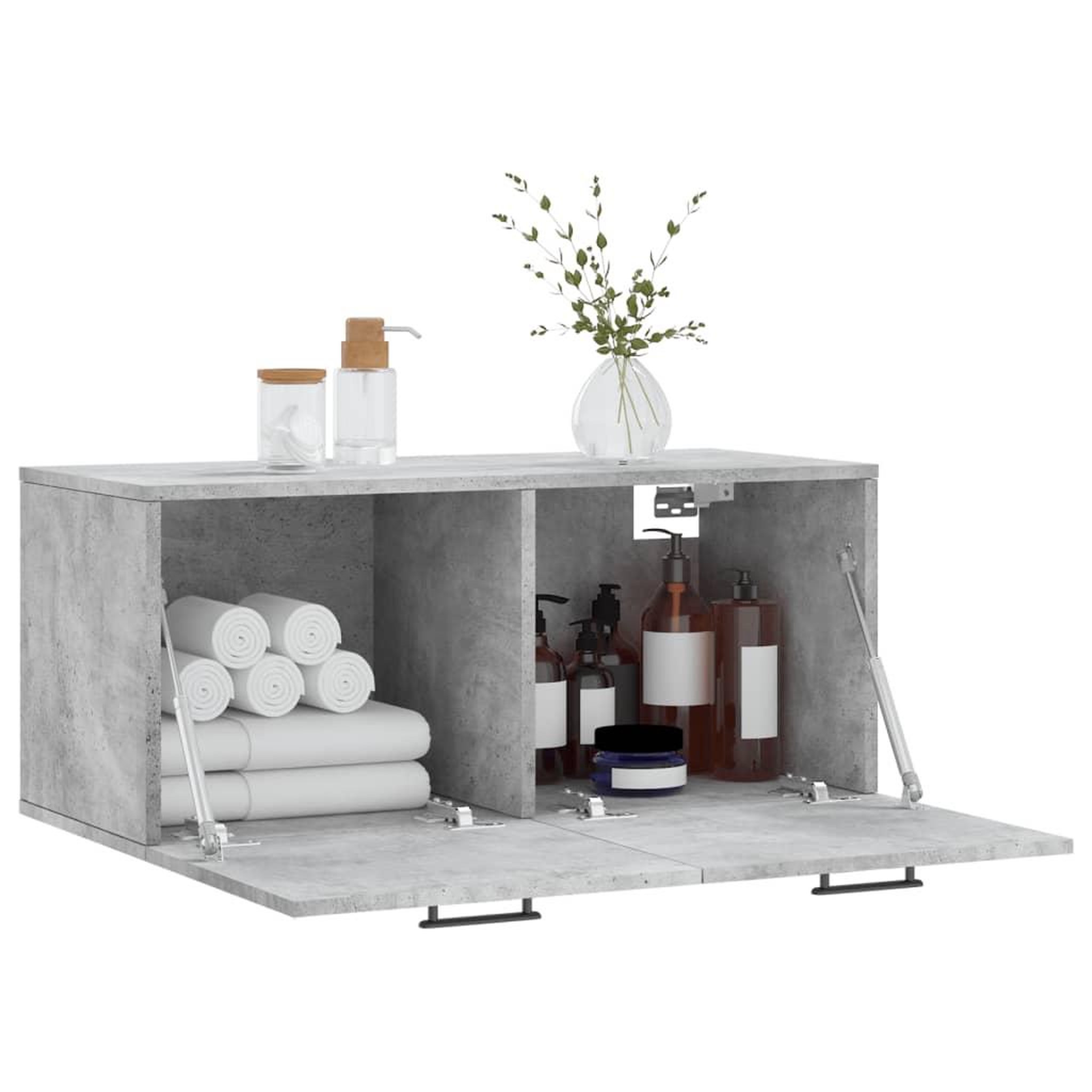 Voir la diapositive 4 : VIDAXL Armoire murale gris beton 80x36,5x35 cm bois d'ingenierie