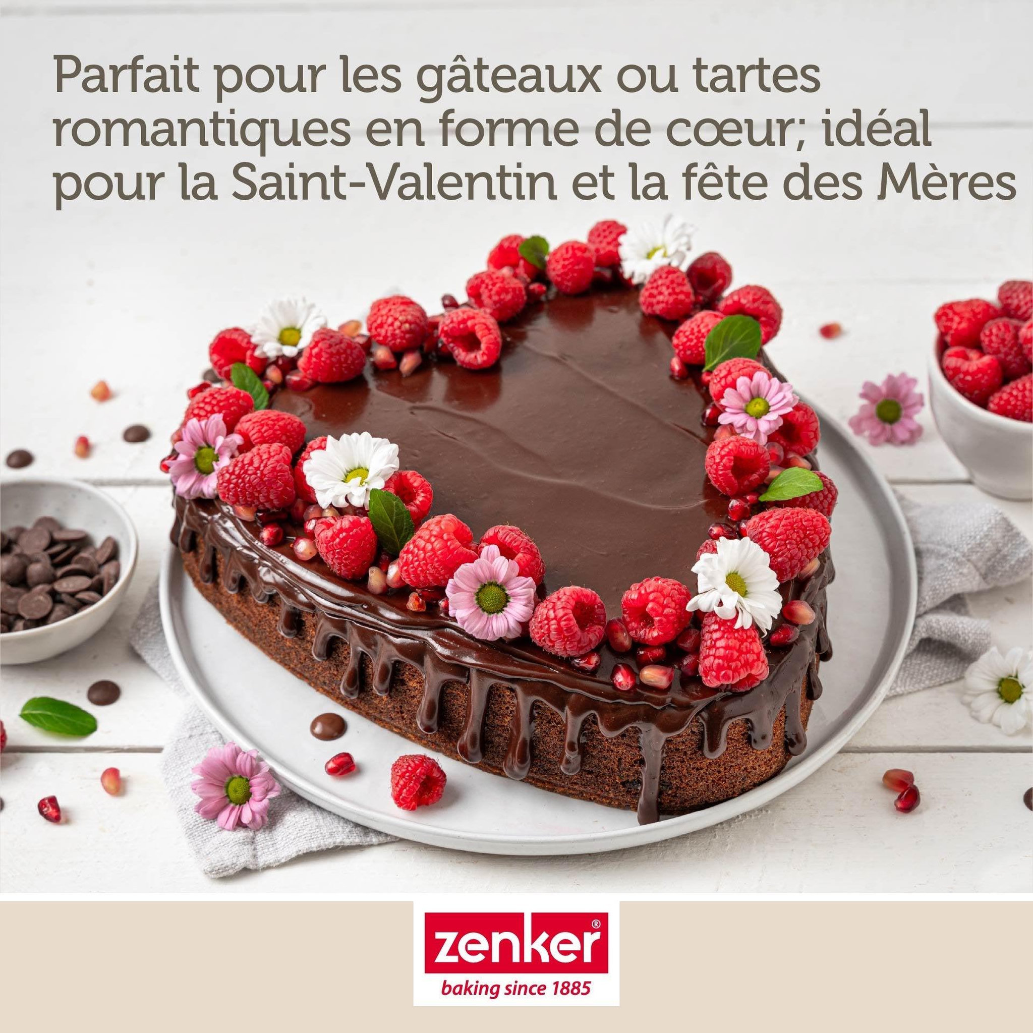 Voir la diapositive 2 : ZENKER Moule à charnière en forme de cœur 24 x 28 x 7 cm zenker perfectback+