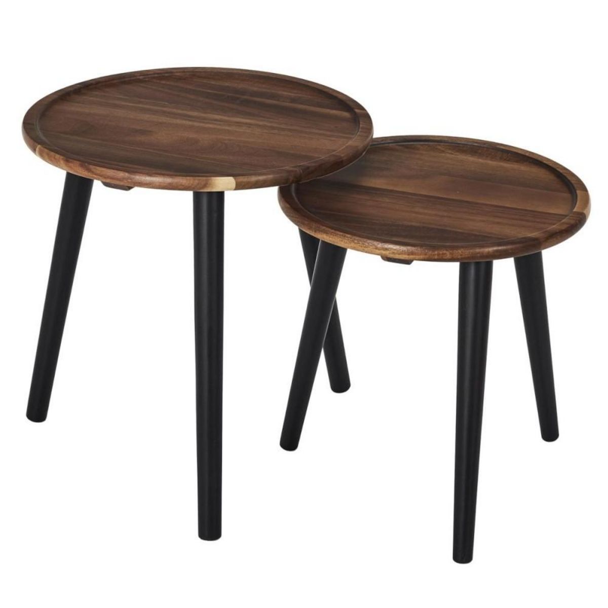 The Home Deco Factory Lot de 2 tables gigognes rondes acacia