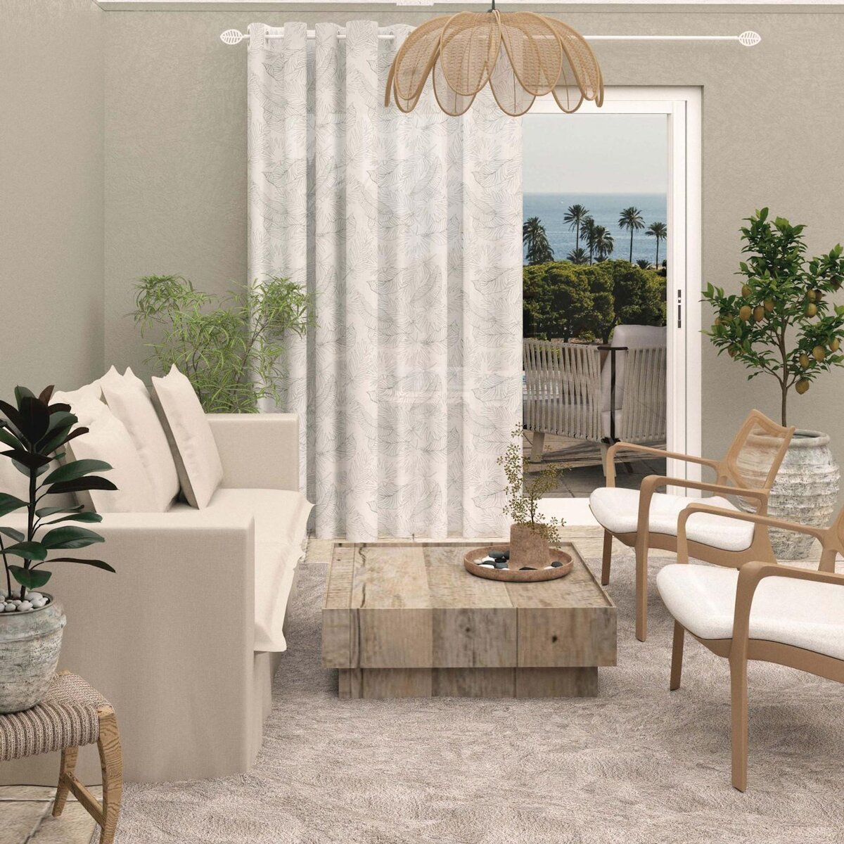 SOLEIL D'OCRE Voilage à oeillets spécial baie vitrée 280x250 cm CELIA, par Soleil d'Ocre