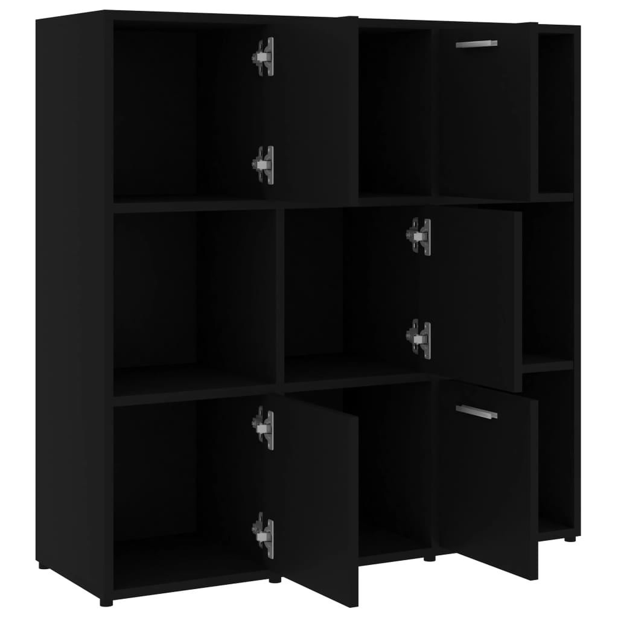 Voir la diapositive 5 : VIDAXL Bibliotheque Noir 90x30x90 cm Bois d'ingenierie