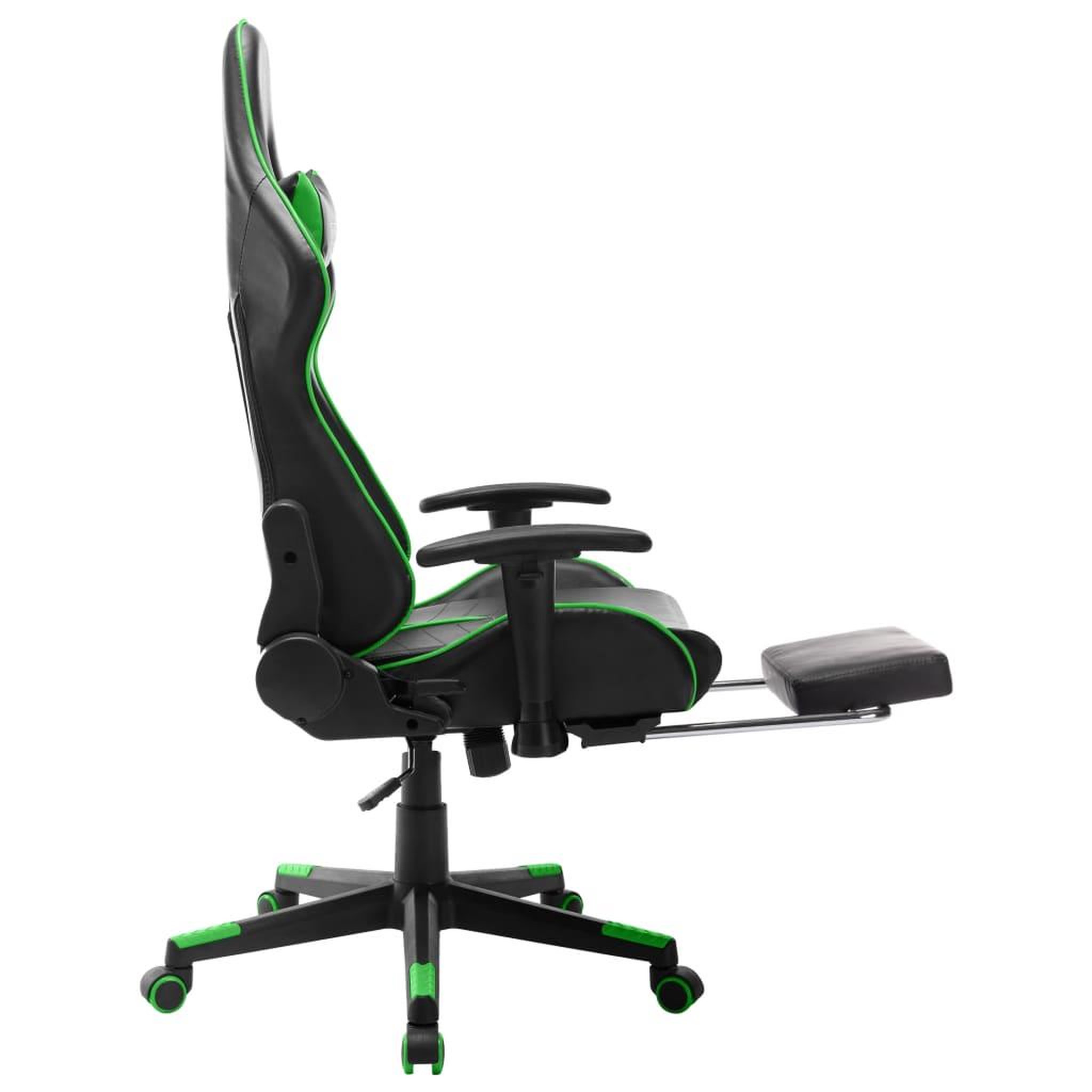 Voir la diapositive 5 : VIDAXL Chaise de jeu avec repose-pied Noir et vert Cuir artificiel