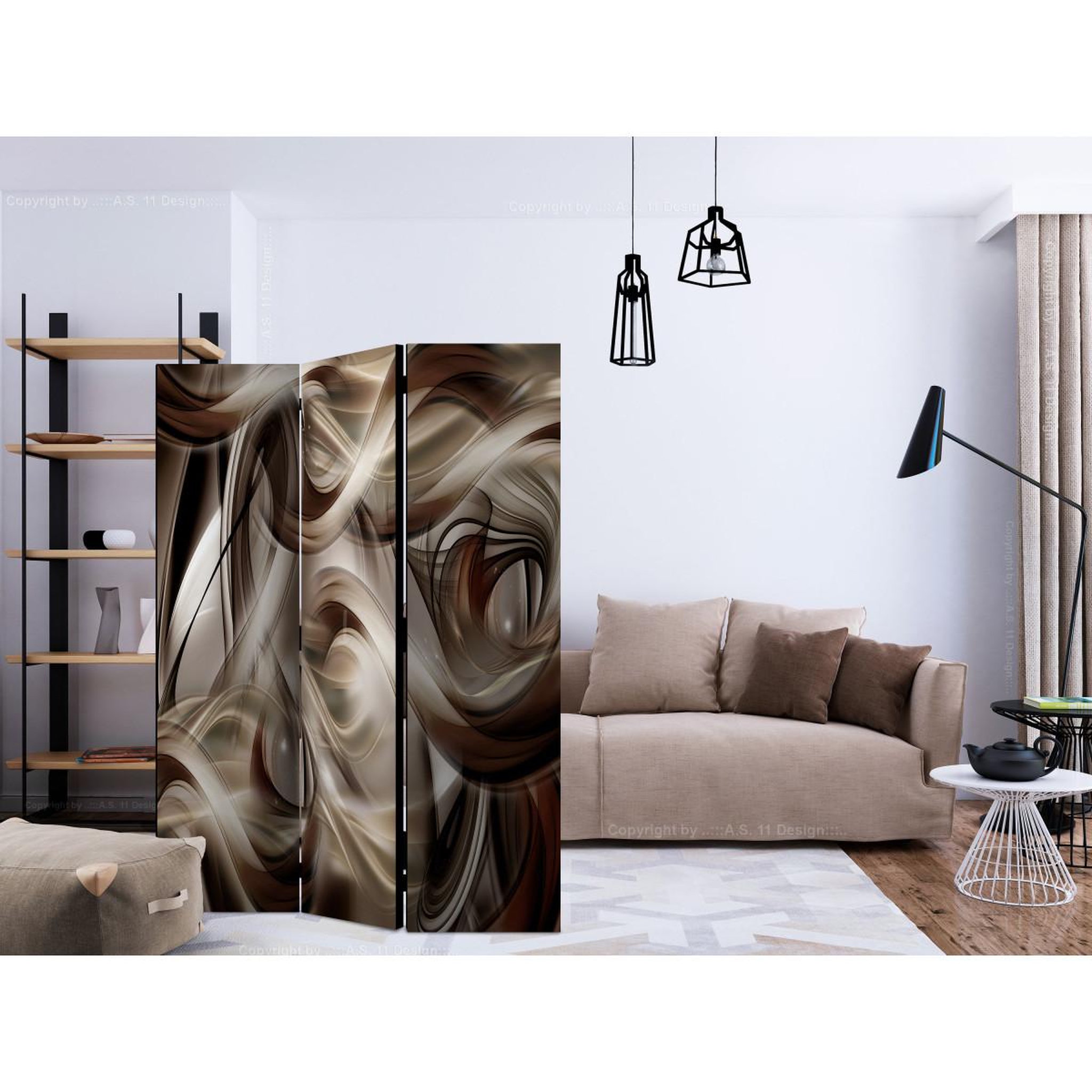 Voir la diapositive 2 : Paris Prix Paravent 3 volets  brown revelry  135x172cm