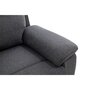 Canapé d'angle relax électrique 5 places HELENA tissu gris foncé