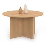 ID MARKET Table basse ronde MARTHE 70 cm bois façon hêtre