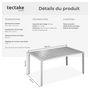 Voir la diapositive 6 : tectake Table de jardin en aluminium et plastique gris/argent