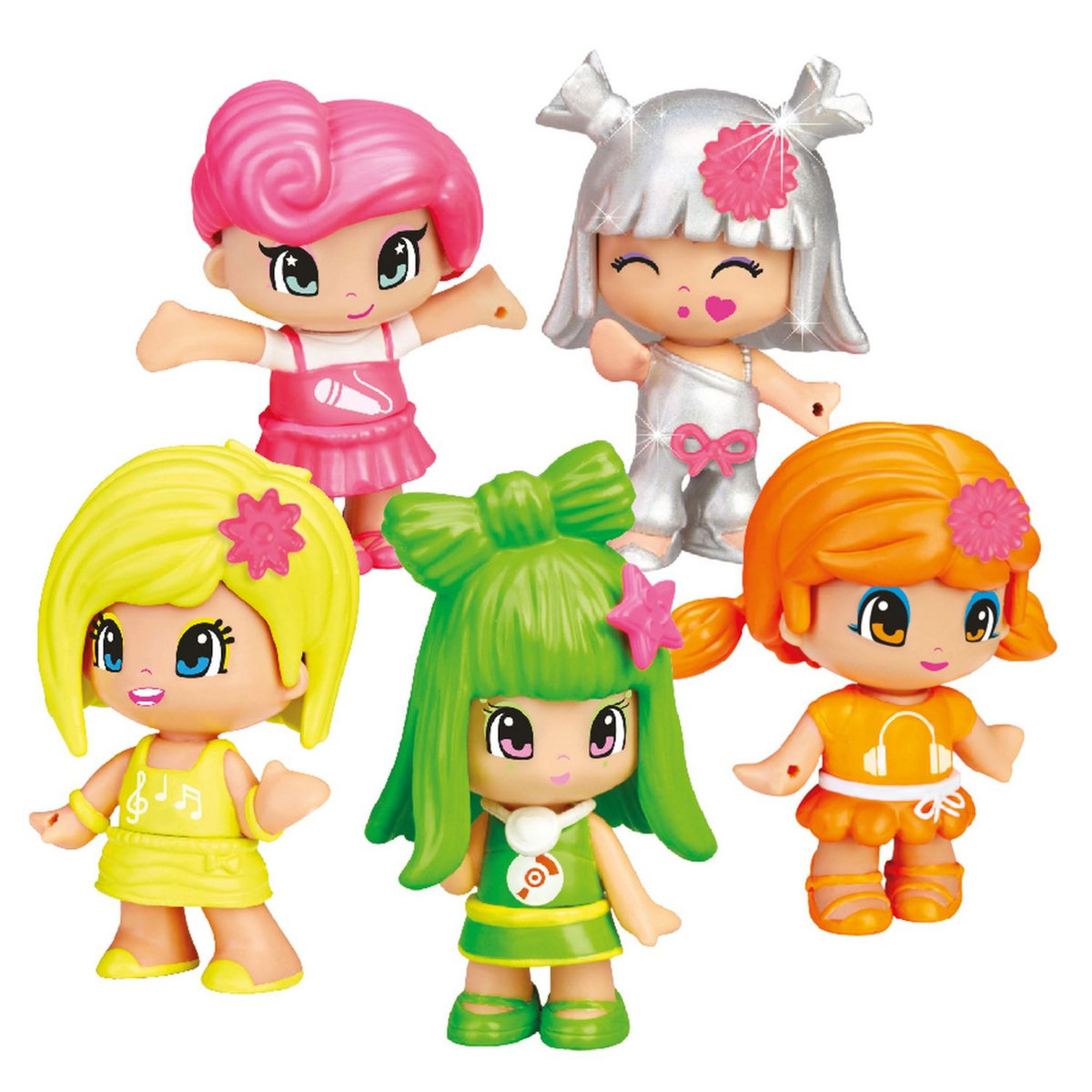 GP TOYS Tête Pinypon Neon Party avec 5 figurines