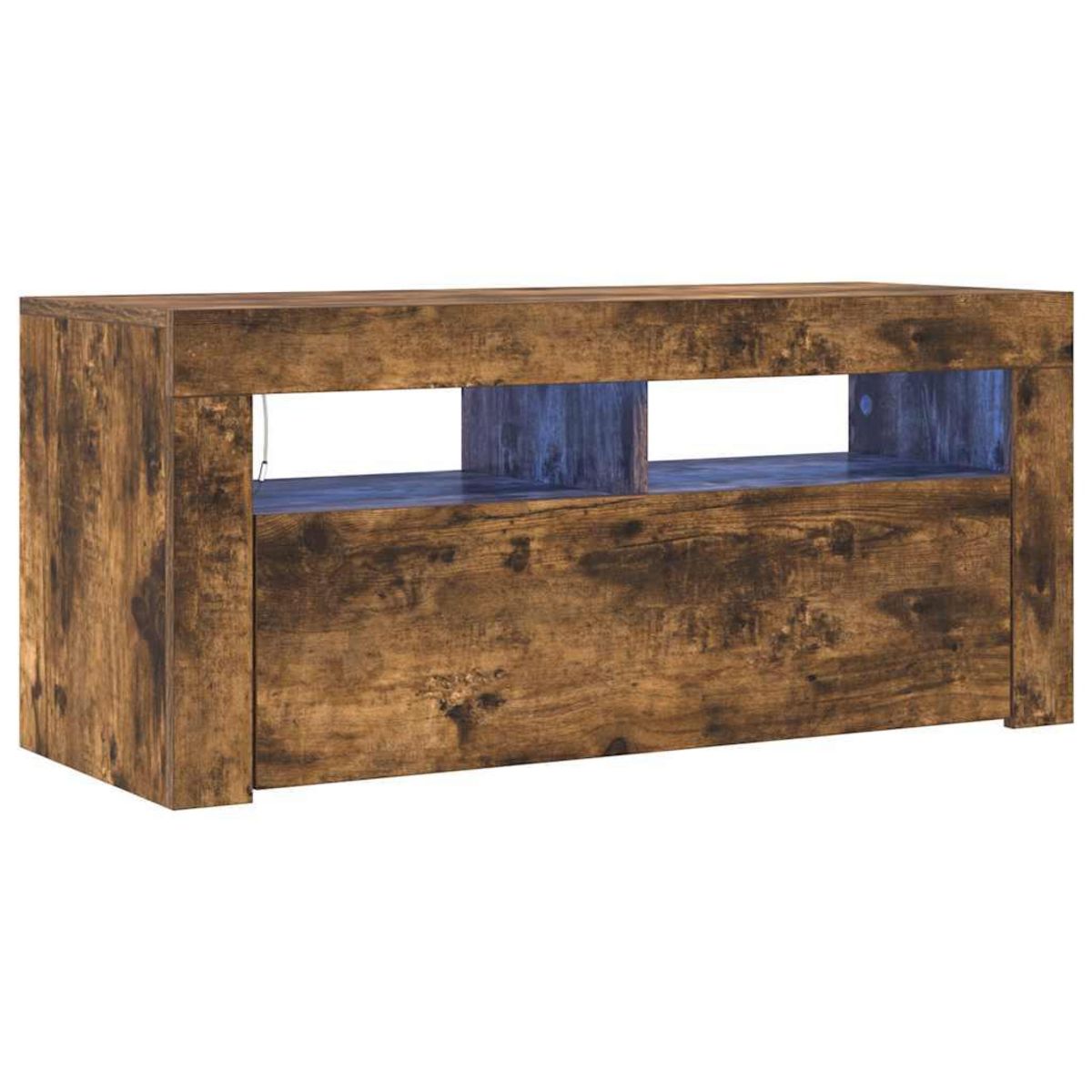 VIDAXL Meuble TV avec lumieres LED Chene fume 90x35x40 cm