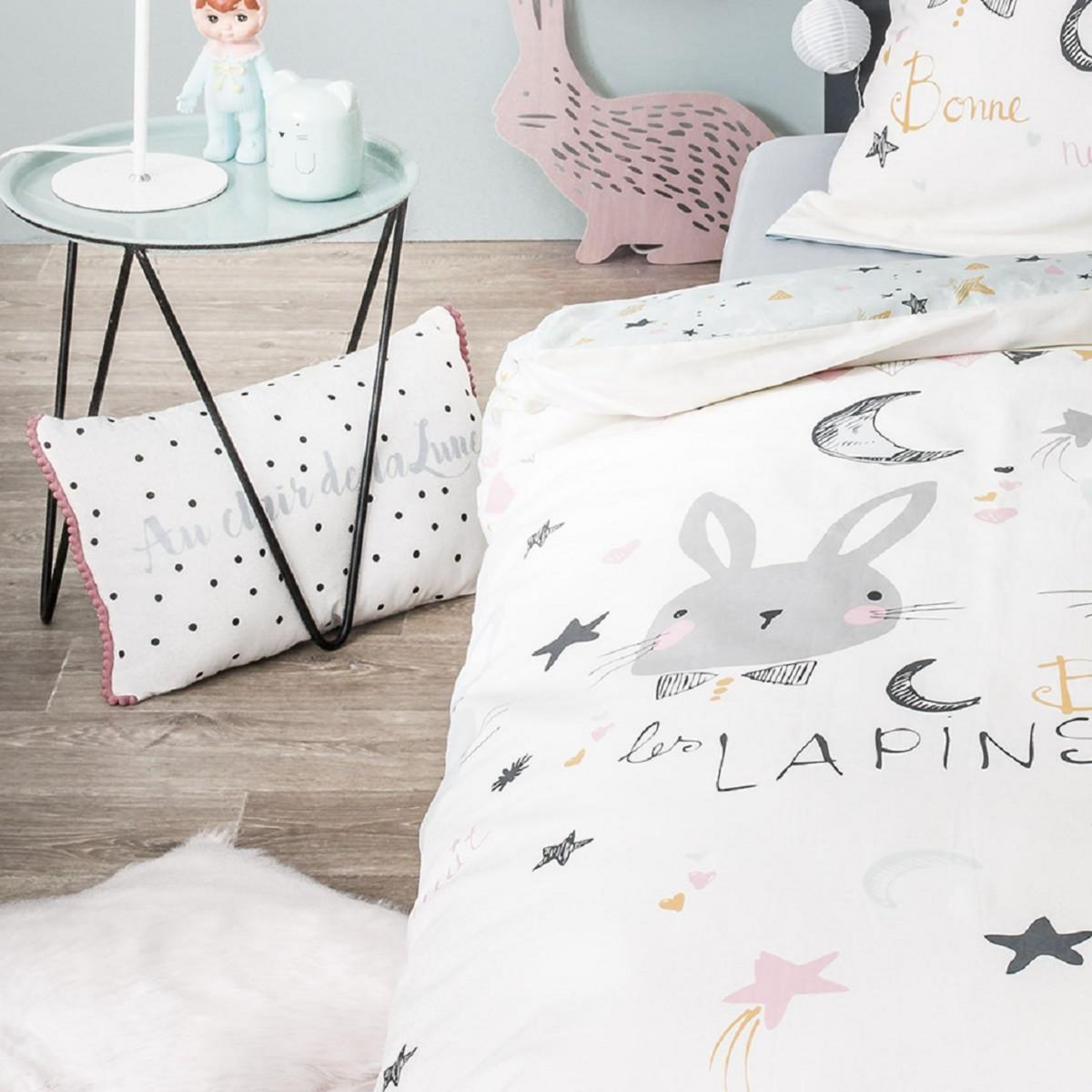 FUTURE HOME Coussin enfant à pois en coton 30x50cm LUNE